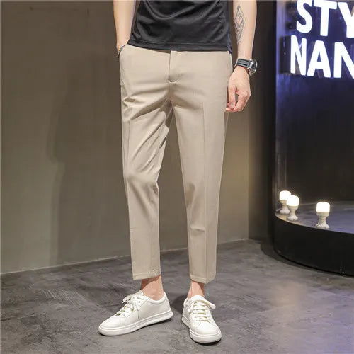 saferido British Style Summer Thin Business Dress Suit Pants Men Clothing Slim Fit Casual Office Trousers Formal Plus Size 28-38