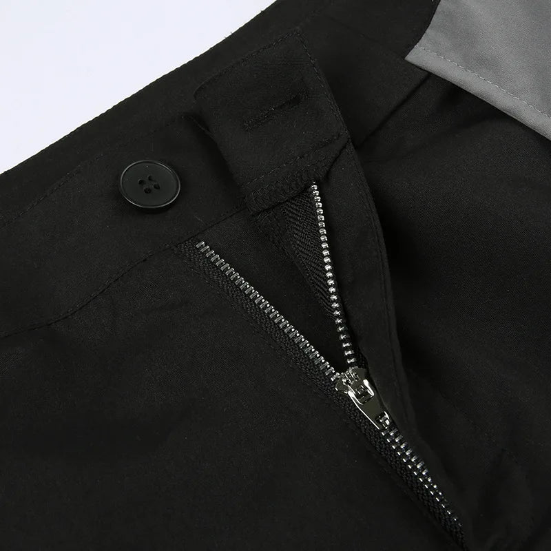 saferido Y2k Techwear Casual Pants Men Hollow Out Baggy Patchwear Trousers Male Streetwear Low Rise Sweatpants Korean Hip Hop