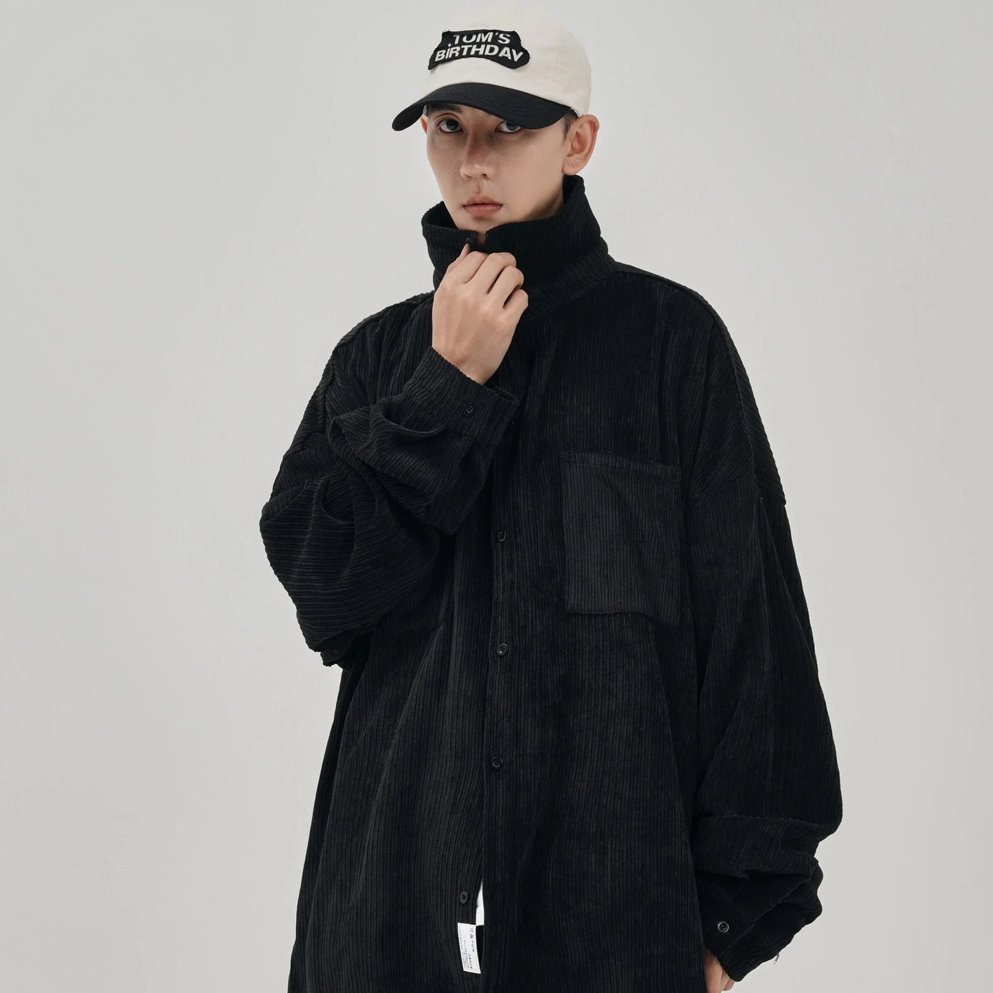 saferido Oversized Shirt For Men Streetwear Men's Corduroy Long Sleeve Shirts Harajuku Korean Shirt Unisex Fashion Clothing