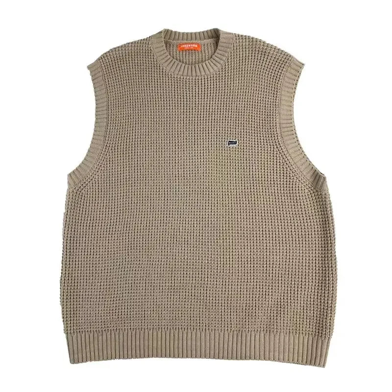 saferido Sweater Vests Men Fashion Leisure Japanese Style Vintage Chic Sleeveless All-match High Street Males Knitting Harajuku Autumn