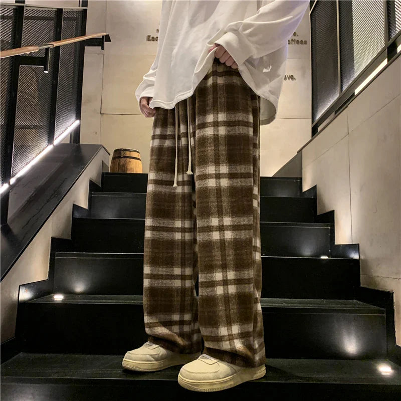 saferido Men Casual Cargo Pants Wool Harem Pants Baggy Joggers Mopping Trousers Harajuku Hip Hop Loose Women Wide Leg Pants Overalls
