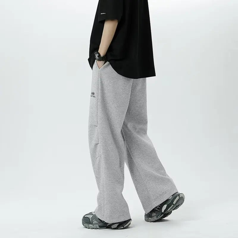 saferido Wide Leg Sweatpants Men Casual Pants Men Oversize Gray Sports Pants Black Trousers Male Loose Korean Streetwear Hip Hop