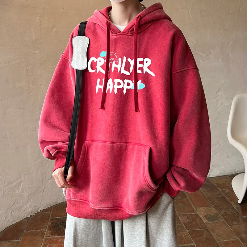 saferido Retro Washed Hoodie Spring New Multiple Colors Hoodies Men's Hooded Casual Street Wear Men's Loose Hooded Pullover