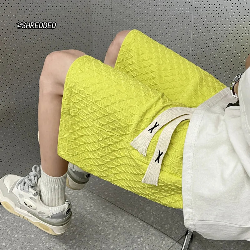 saferido Summer Ice Silk Shorts Men Fashion Oversized Thin Shorts Men Streetwear Loose Beach Shorts Mens Knee Length Pants M-5XL