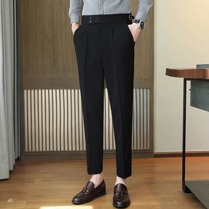 saferido Men's Spring High Quality Business Suit Trousers /Male Slim Fit Solid Color Leisure Dress Suit Pants Homme 29-38