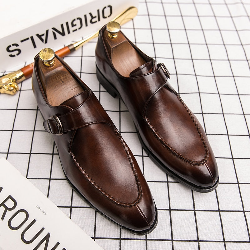 saferido Men Leather Shoes Fashion Luxury Wedding Shoes Mens Loafers Moccasins Driving Walking Shoes for Men Party Classic Buckle Busines