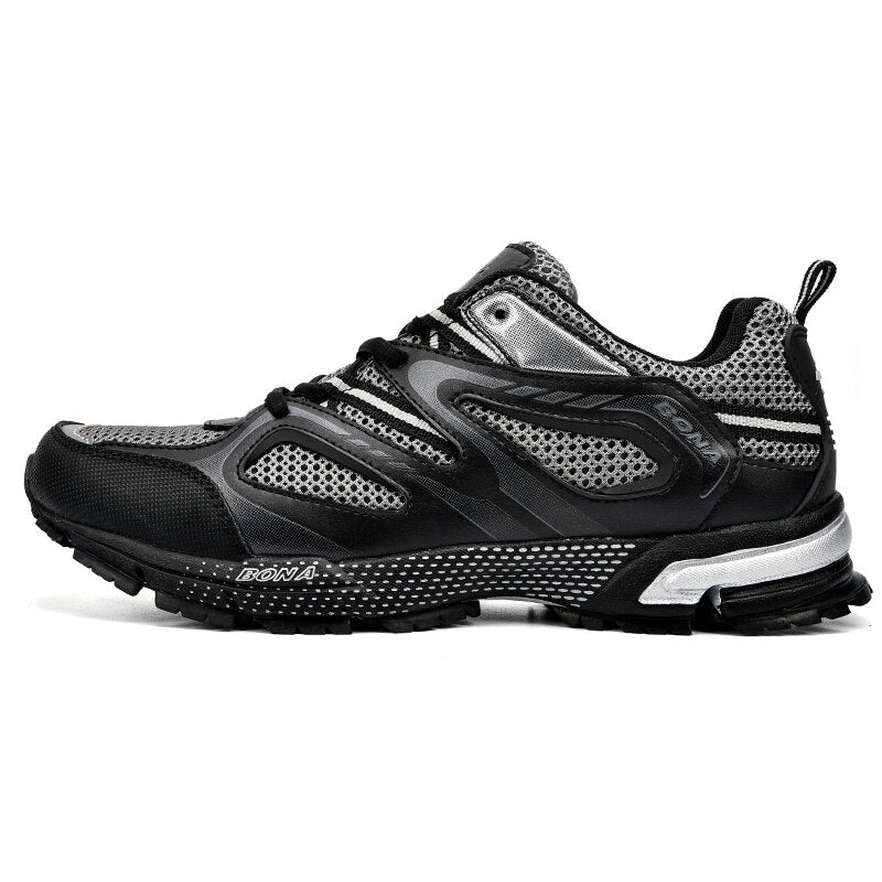 saferido New Arrival Classics Style Men Running Shoes Cow Split Mesh Men Sport Shoes Lace Up Outdoor Jogging Shoes