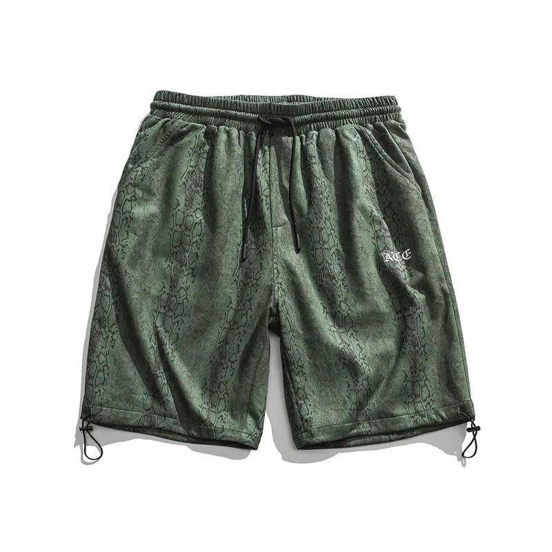 saferido Oversize Casual Shorts Men's Thin Street Trend Hip-hop Drawstring Sports Five Points Loose Straight Pants Printed Summer Clothes
