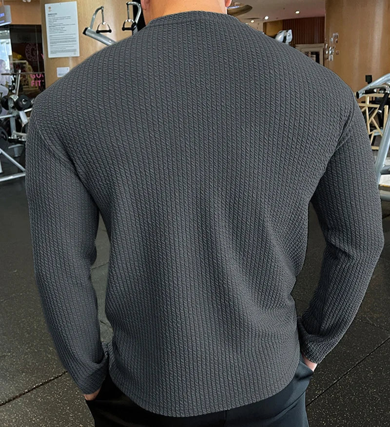 Men sweatshirt Autumn Winter Fashion Knitting Long Sleeves Europe America New fitness Clothes Pullover Gym Running Sportswear