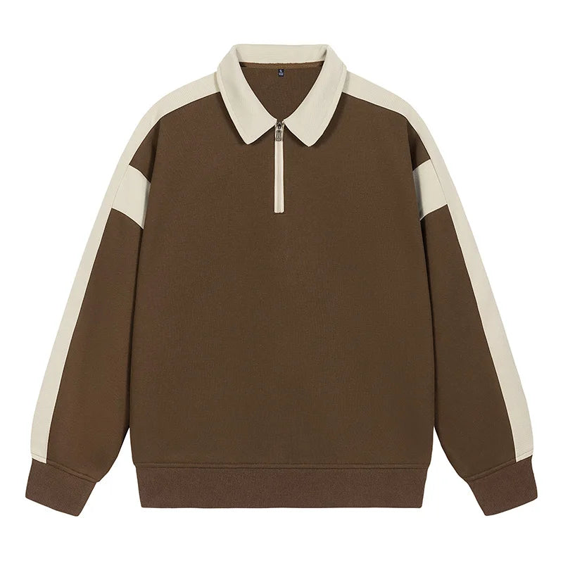 Spring Mens Patchwork Sweatshirt Hoodies Men Fashion Streetwear Harajuku Turn Down Collar Pulllover Male Korean Sweatshirt