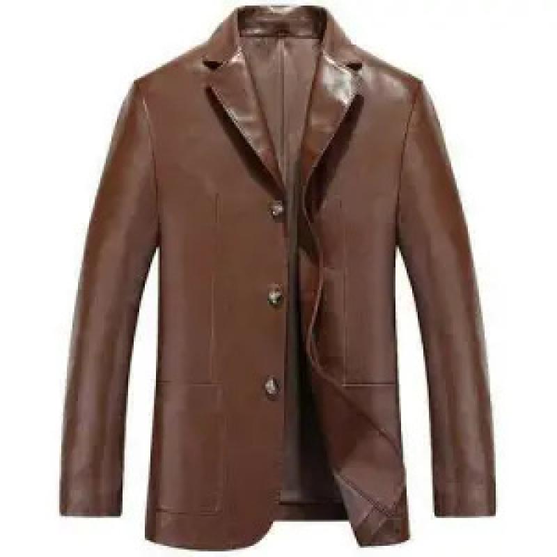 Brand Pu Leather Jacket Men Autumn Winter Casual Mens Jackets Solid Clothes Soft Motorcycle Outerwear