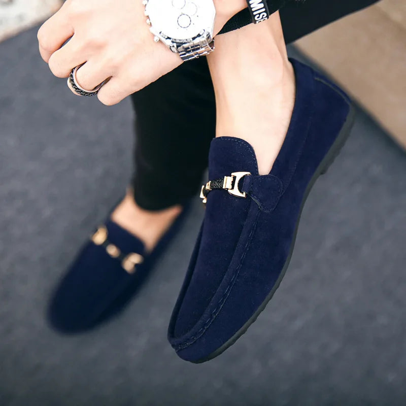 saferido Slip-on Loafers for Men Soft Driving Moccasins High Quality Flats Male Walking Shoes Suede Casual Loafers Summer Men's Shoe