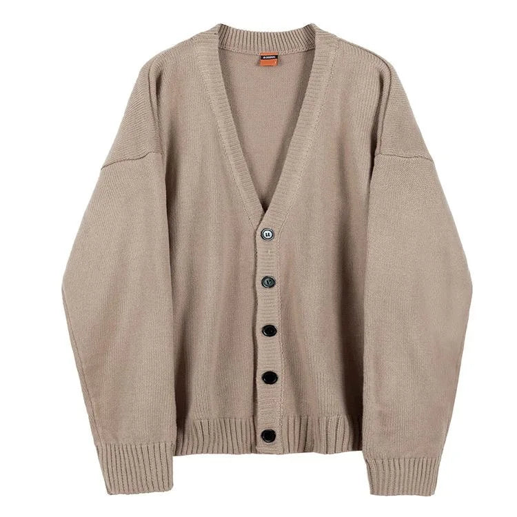 Cardigan Men Solid All-match Cozy Leisure V-neck Gentle Autumn Trendy Simple Classic Streetwear Daily Korean Style Knitwear Chic