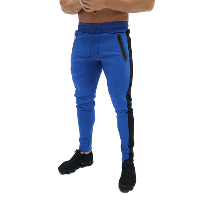 Men Bodybuilding Pant Autumn Spring Tracksuit Sweatpants Casual Solid Slim Harajuku Style Trousers Drawstring Full Length Pants