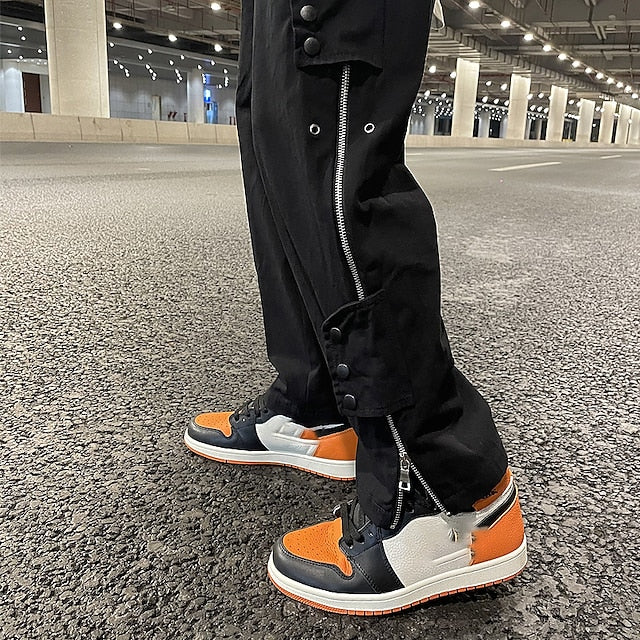 Men's Cargo Pants Cargo Trousers Techwear Pocket Plain Comfort Breathable Outdoor Daily Going out 100% Cotton Fashion Casual Black Micro-elastic
