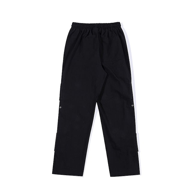 Men's Cargo Pants Cargo Trousers Techwear Pocket Plain Comfort Breathable Outdoor Daily Going out 100% Cotton Fashion Casual Black Micro-elastic