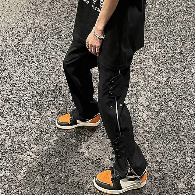 Men's Cargo Pants Cargo Trousers Techwear Pocket Plain Comfort Breathable Outdoor Daily Going out 100% Cotton Fashion Casual Black Micro-elastic