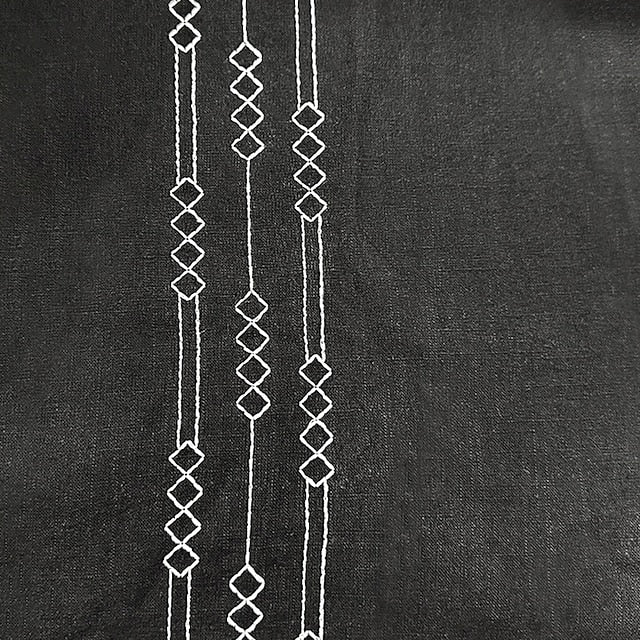 Men's Shirt Linen Shirt Embroidered Button Up Shirt Casual Shirt Summer Shirt Beach Shirt Black White Pink Long Sleeve Standing Collar Spring & Summer Casual Daily Clothing Apparel Embroidered