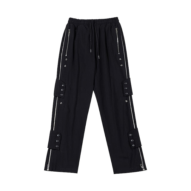 Men's Cargo Pants Cargo Trousers Techwear Pocket Plain Comfort Breathable Outdoor Daily Going out 100% Cotton Fashion Casual Black Micro-elastic