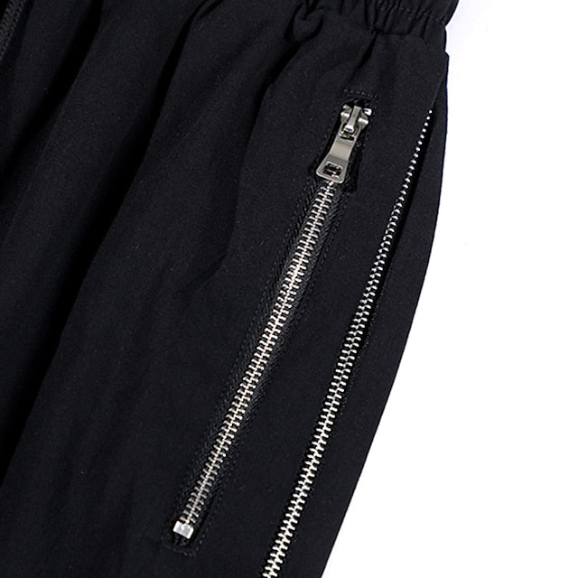 Men's Cargo Pants Cargo Trousers Techwear Pocket Plain Comfort Breathable Outdoor Daily Going out 100% Cotton Fashion Casual Black Micro-elastic