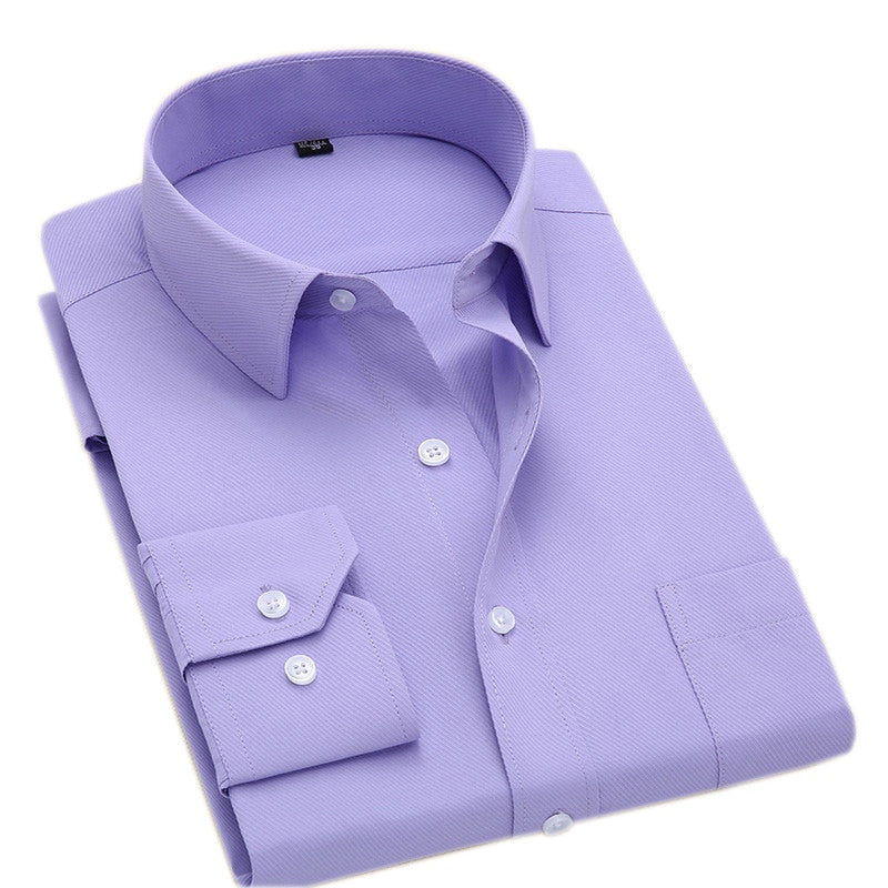 Classic Style Men's Solid Shirts Long Sleeve Men's Casual Shirts Comfortable Breathable Men's Office-wear Clothing