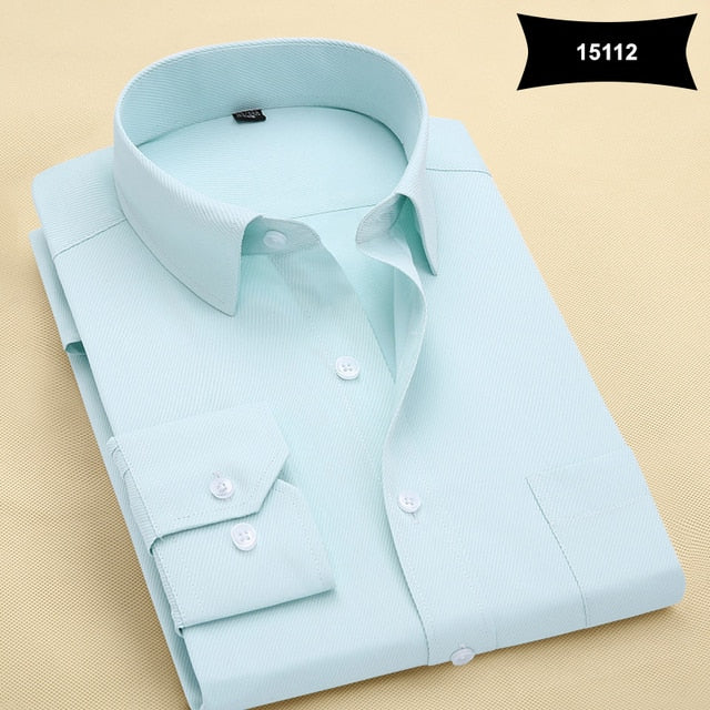Classic Style Men's Solid Shirts Long Sleeve Men's Casual Shirts Comfortable Breathable Men's Office-wear Clothing