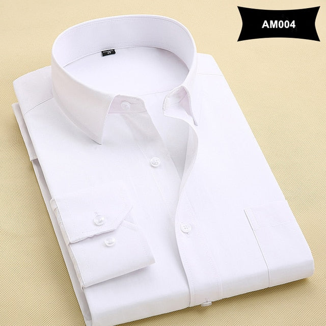Classic Style Men's Solid Shirts Long Sleeve Men's Casual Shirts Comfortable Breathable Men's Office-wear Clothing