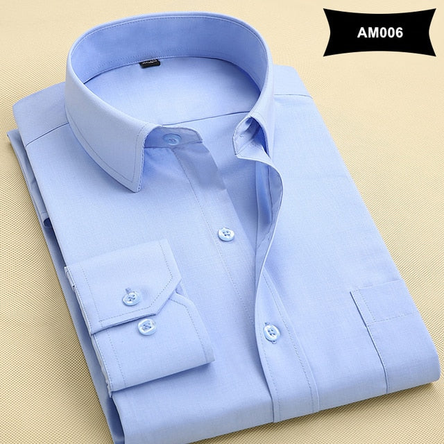 Classic Style Men's Solid Shirts Long Sleeve Men's Casual Shirts Comfortable Breathable Men's Office-wear Clothing