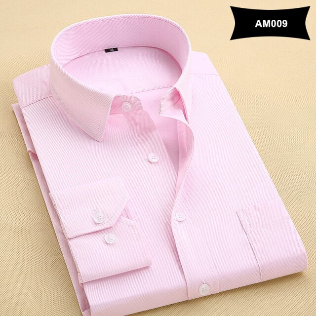 Classic Style Men's Solid Shirts Long Sleeve Men's Casual Shirts Comfortable Breathable Men's Office-wear Clothing