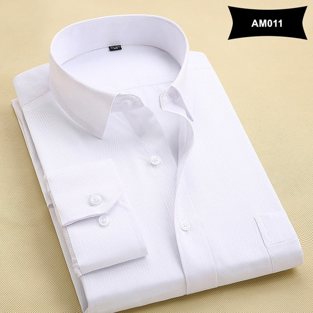 Classic Style Men's Solid Shirts Long Sleeve Men's Casual Shirts Comfortable Breathable Men's Office-wear Clothing