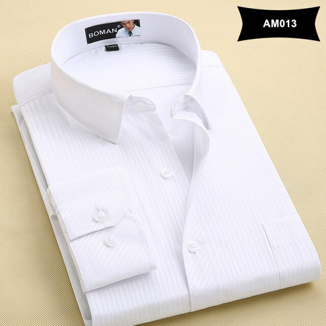Classic Style Men's Solid Shirts Long Sleeve Men's Casual Shirts Comfortable Breathable Men's Office-wear Clothing