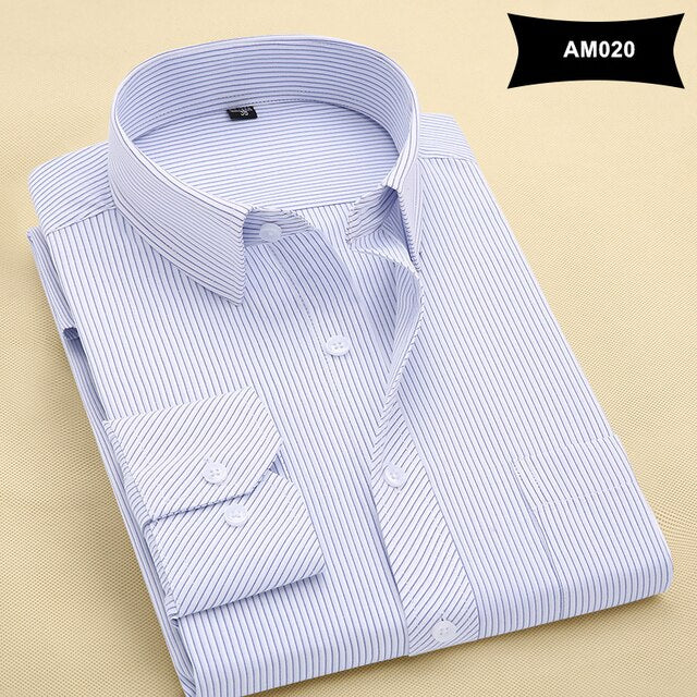 Classic Style Men's Solid Shirts Long Sleeve Men's Casual Shirts Comfortable Breathable Men's Office-wear Clothing