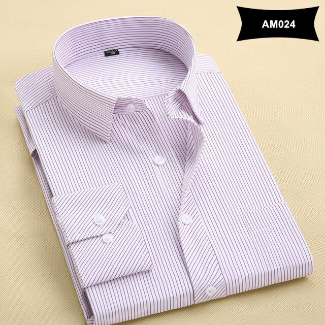 Classic Style Men's Solid Shirts Long Sleeve Men's Casual Shirts Comfortable Breathable Men's Office-wear Clothing