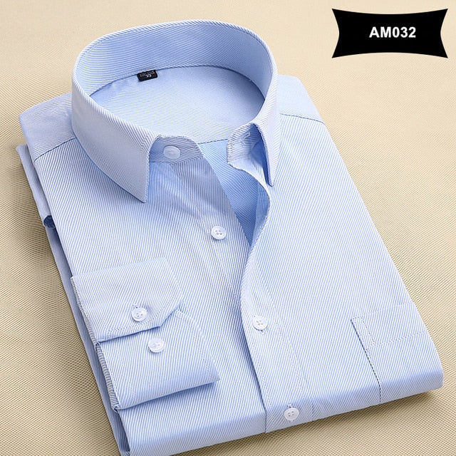 Classic Style Men's Solid Shirts Long Sleeve Men's Casual Shirts Comfortable Breathable Men's Office-wear Clothing