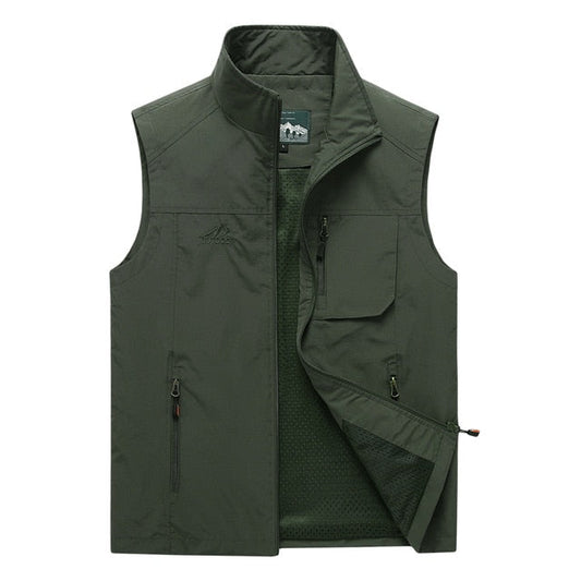 saferido       Men's Vests Autumn Mens Sleeveless Vest Spring Summer Casual Travels Vest Outdoors Thin Big Size Vest Waistcoat Men Clothes