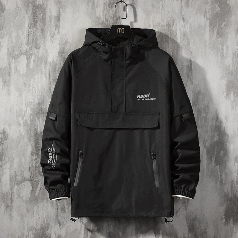 saferido Men Jackets And Coats Loose Streetwear Casual Outwear Coats Hip Hop Men's Windbreaker Overcoat
