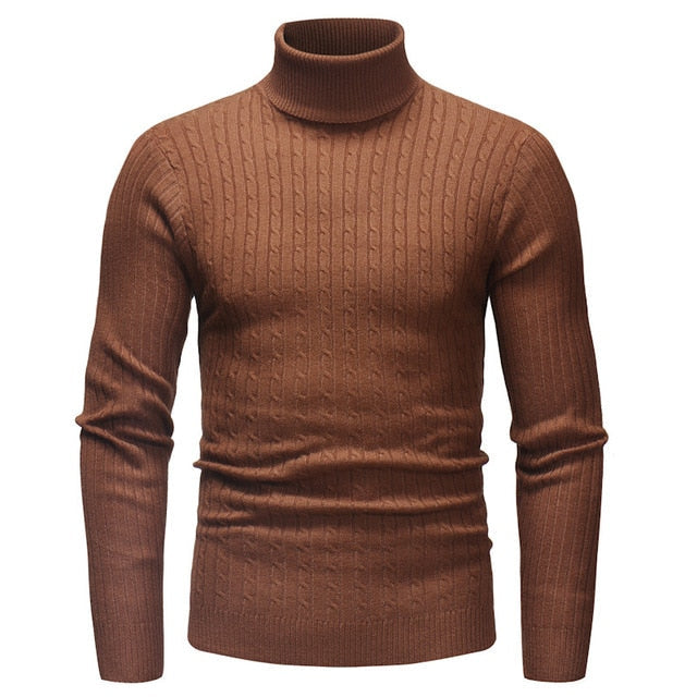 Men's Turtleneck Striped Sweater Knit Multicolor