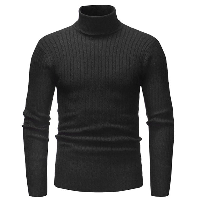 Men's Turtleneck Striped Sweater Knit Multicolor