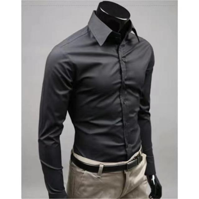 Men's Slim Fit Long Sleeve Shirt Male Leisure Shirt Social Business Dress Shirt Brand 17 color Clothing Comfortable Shirts