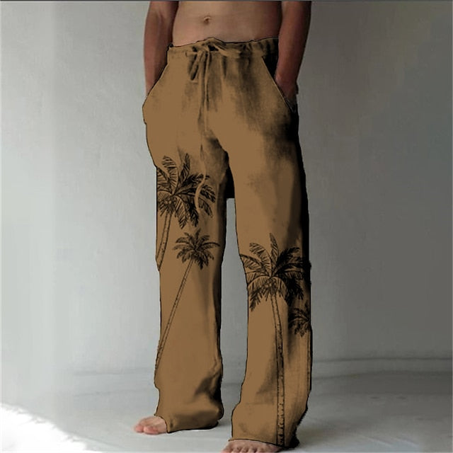 Men's Trousers Summer Pants Beach Pants Drawstring Elastic Waist Front Pocket Graphic Skull Comfort Soft Casual Daily Fashion Hawaiian 1 2