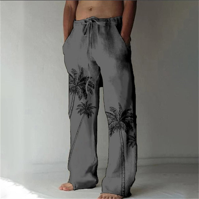 Men's Trousers Summer Pants Beach Pants Drawstring Elastic Waist Front Pocket Graphic Skull Comfort Soft Casual Daily Fashion Hawaiian 1 2