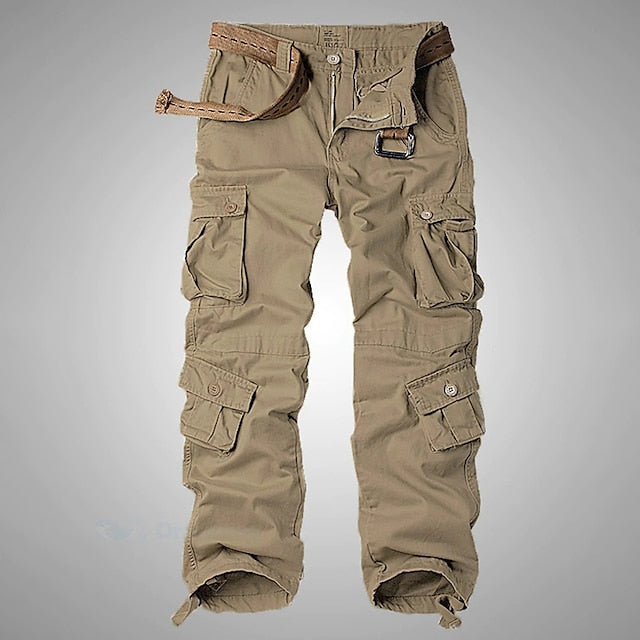 Men's Cargo Pants Cargo Trousers Pocket Plain Comfort Breathable Outdoor Daily Going out 100% Cotton Fashion Casual Black Army Green