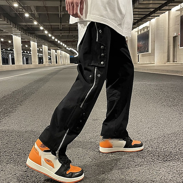 Men's Cargo Pants Cargo Trousers Techwear Pocket Plain Comfort Breathable Outdoor Daily Going out 100% Cotton Fashion Casual Black Micro-elastic