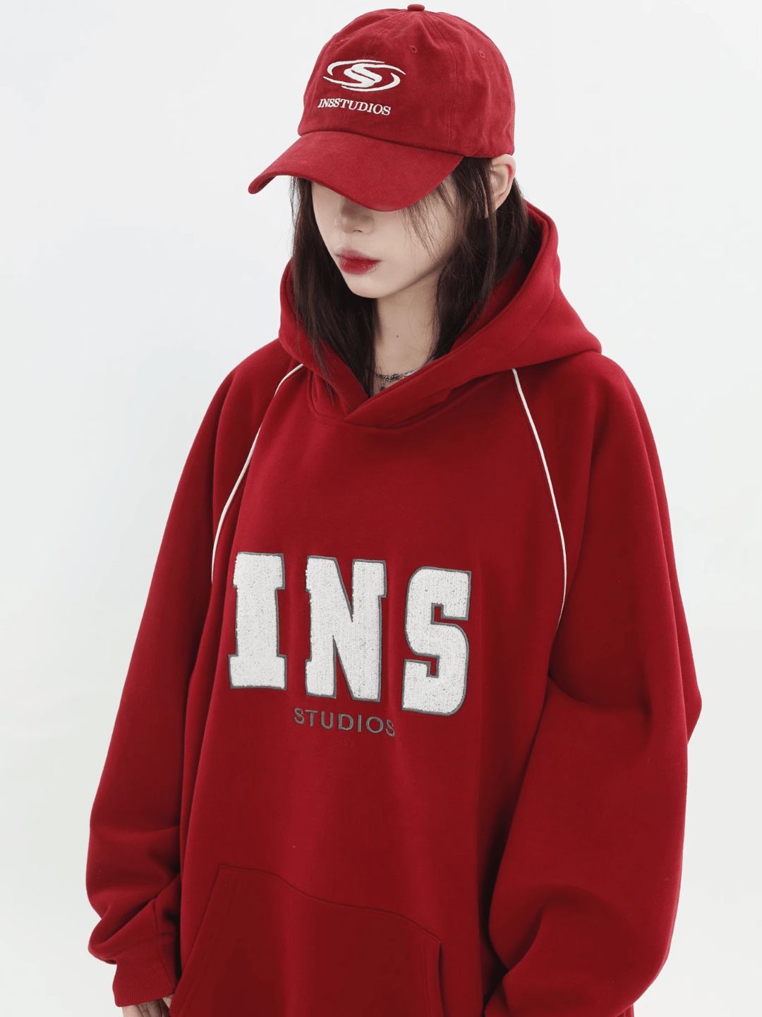 saferido [INSstudios] American Flocked LOGO Hooded na738