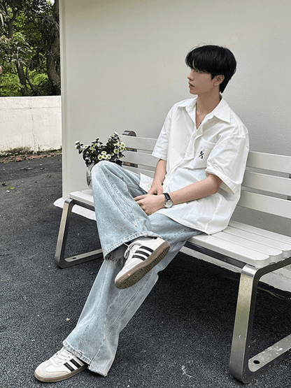 saferido [ONELYC1NS] Korean version of the loose simple cotton shirt na1087
