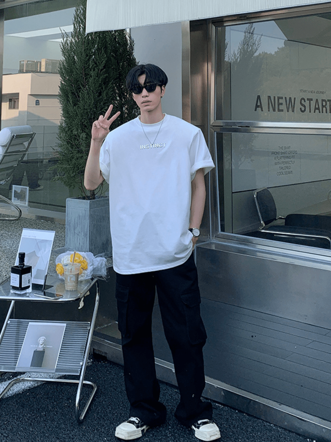 saferido [ONELYC1NS] Korean loose half-sleeved trend T-shirt na1141