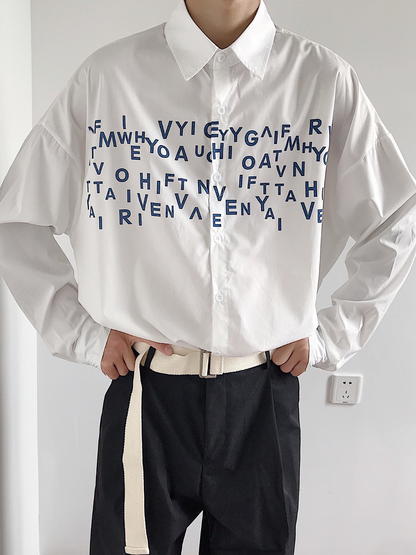 saferido Korean design sense letters printed shirt na1164