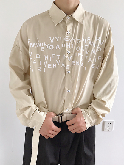 saferido Korean design sense letters printed shirt na1164