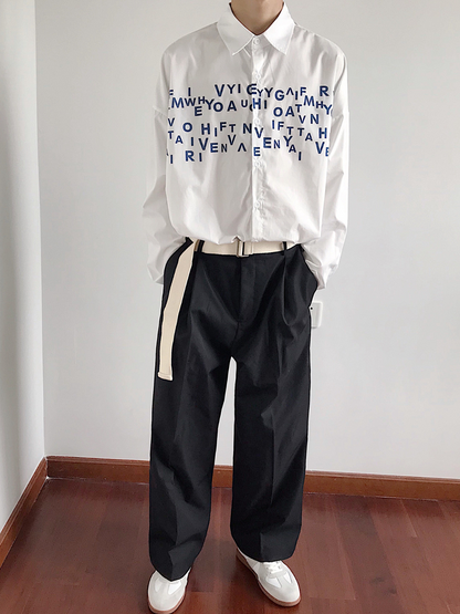 saferido Korean design sense letters printed shirt na1164