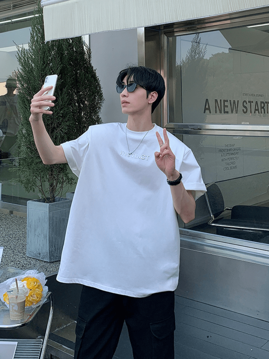 saferido [ONELYC1NS] Korean loose half-sleeved trend T-shirt na1141